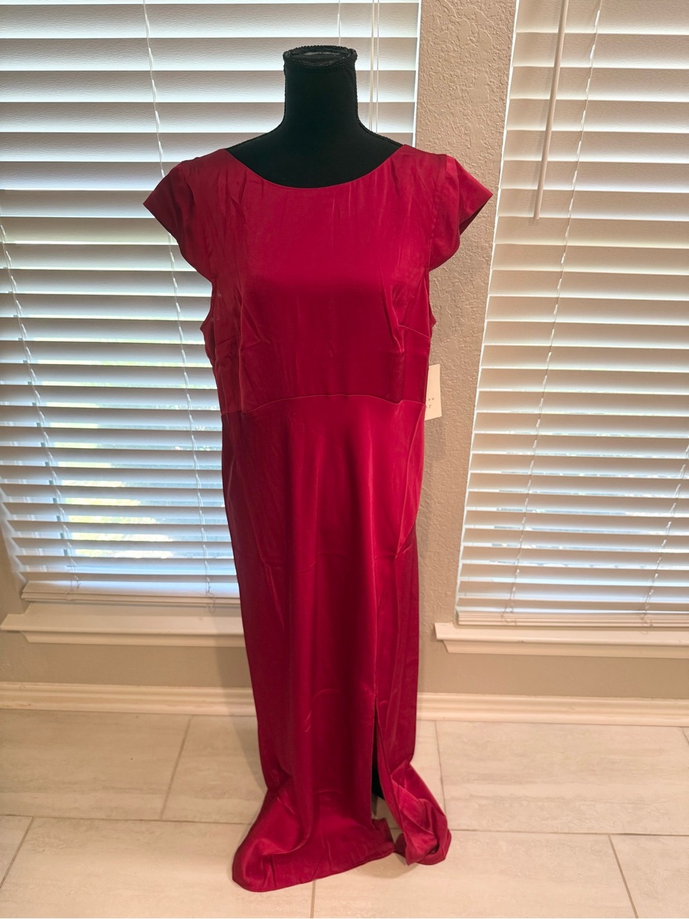 a new day Women's Red Backless Satin Evening Dress